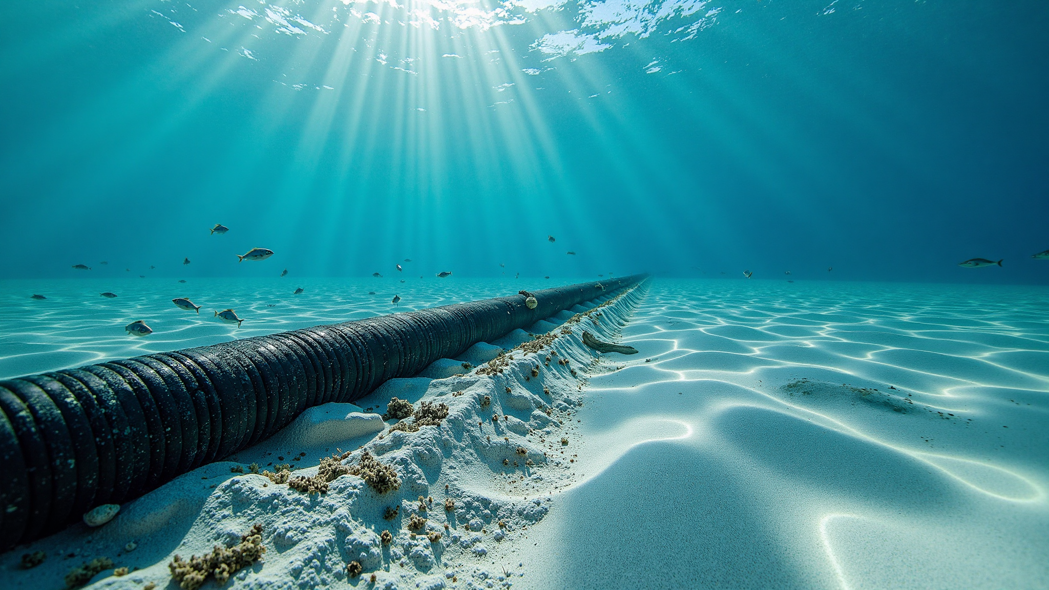 Submarine fiber optic cable with double armor protection